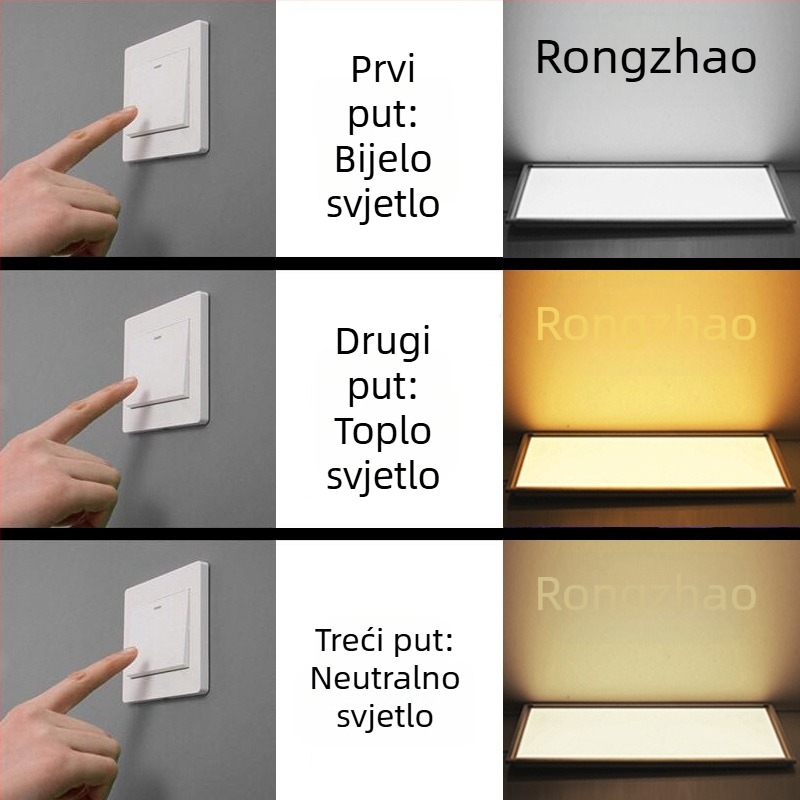 600x600 ravna pločasta stropna svjetiljka, 110V široko napajanje, gips karton strop, 60x60 integrirani aluminijski panel, ugradnja u skrivenom položaju