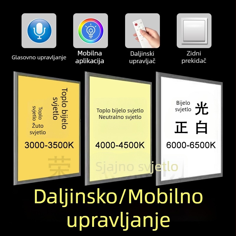 600x600 ravna pločasta stropna svjetiljka, 110V široko napajanje, gips karton strop, 60x60 integrirani aluminijski panel, ugradnja u skrivenom položaju