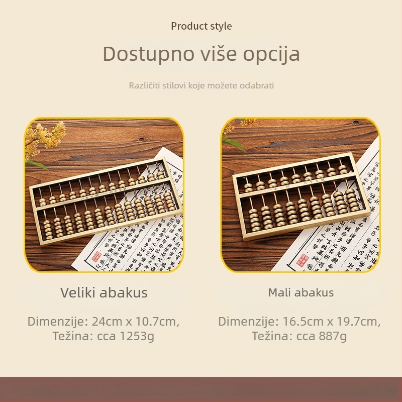 Abakus od čistog mesinga – dekorativni komad za dom, naglasak dnevnog boravka, dar za vjenčanje ili novi dom, rukotvorine na veliko