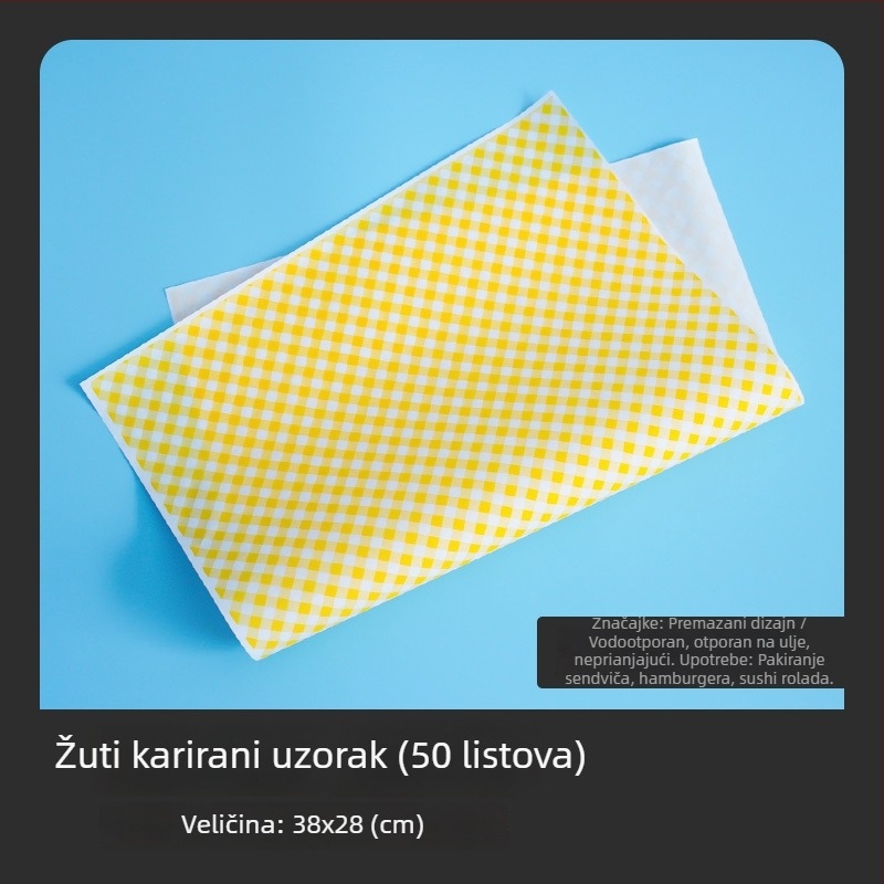 PE premazani silikon papir za pečenje, jednostrani papir za sendviče, pomfrit i prženu piletinu