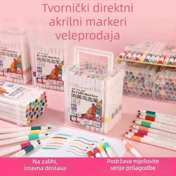 Novi akrilni marker s prijenosnom kantom za dječju umjetnost – akvarelni markeri, DIY, perivi