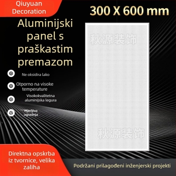 Perforirana aluminijska ploča premazom u prahu, 300x600, za stropove kuhinje, kupaonice i balkona
