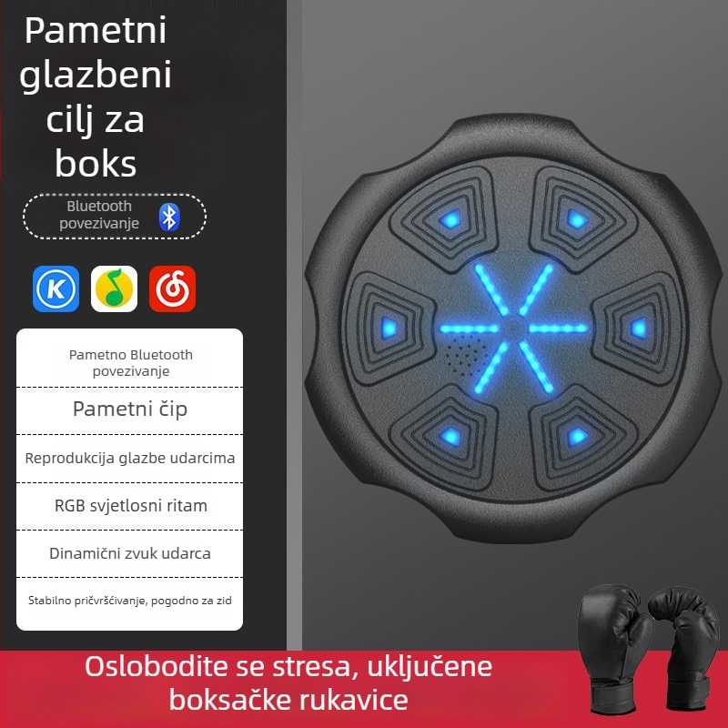 Inteligentna zidna meta za boksački trening s Bluetoothom i glazbom, za odrasle
