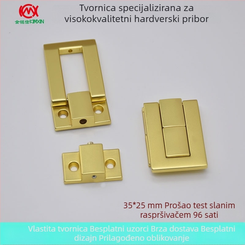 Kimxin cinkova legura brava sa kopčom u obliku sunca, 35x25, drvena kutija za pakiranje, metalni dodaci za brave