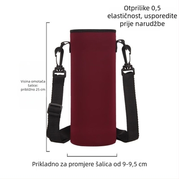 Torba za šalicu s naramenicom preko ramena, veliki kapacitet, izolirani omot za bocu vode