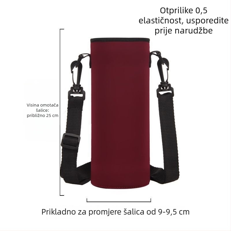 Torba za šalicu s naramenicom preko ramena, veliki kapacitet, izolirani omot za bocu vode