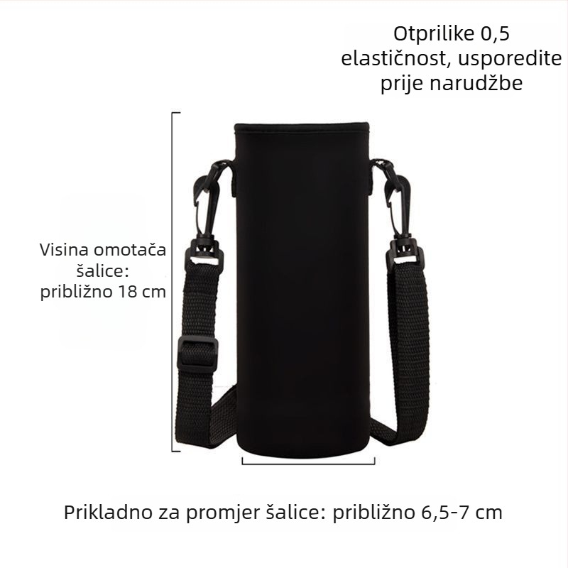 Torba za šalicu s naramenicom preko ramena, veliki kapacitet, izolirani omot za bocu vode