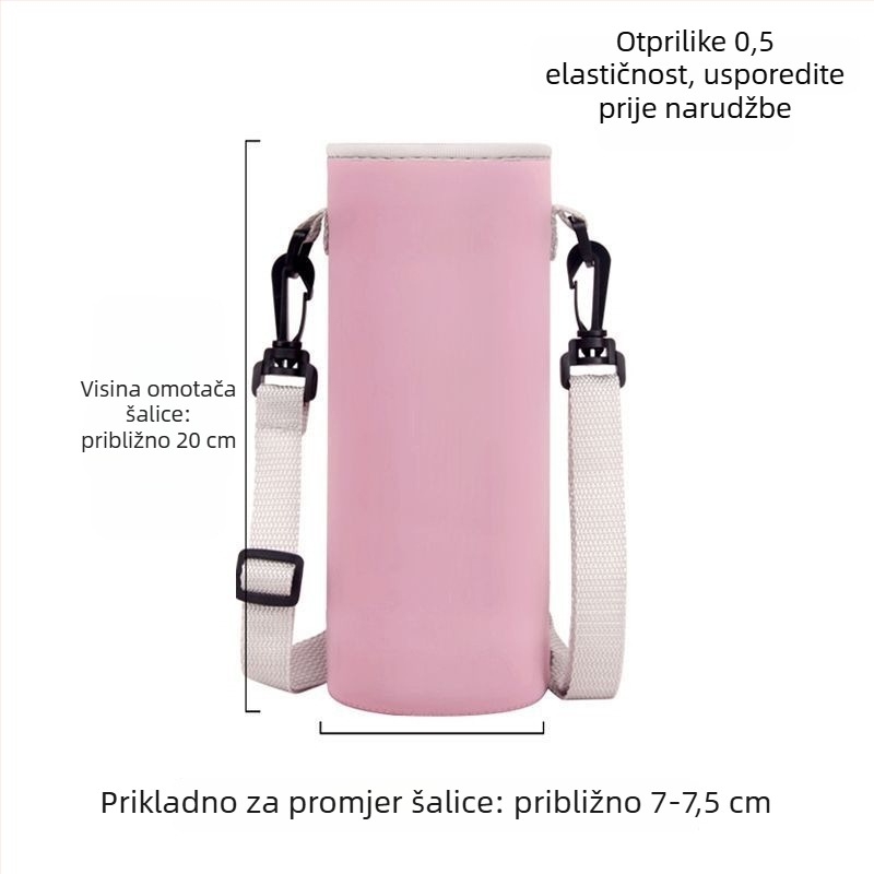 Torba za šalicu s naramenicom preko ramena, veliki kapacitet, izolirani omot za bocu vode