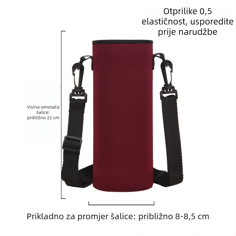 Torba za šalicu s naramenicom preko ramena, veliki kapacitet, izolirani omot za bocu vode