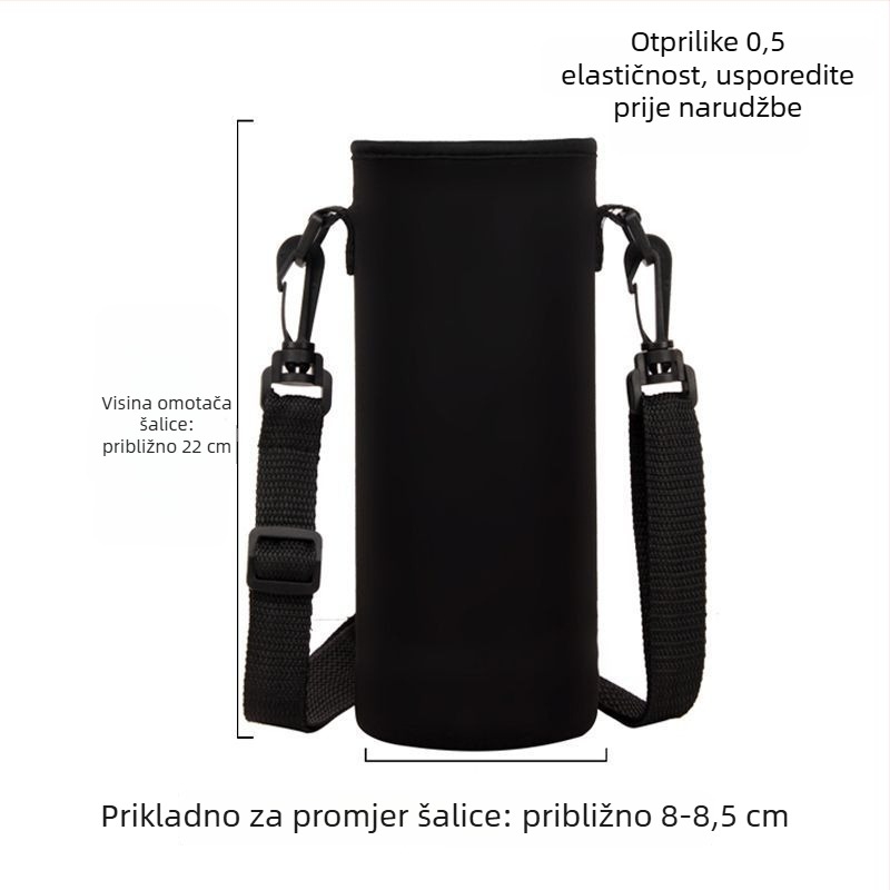 Torba za šalicu s naramenicom preko ramena, veliki kapacitet, izolirani omot za bocu vode