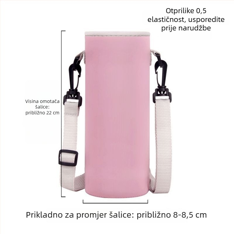 Torba za šalicu s naramenicom preko ramena, veliki kapacitet, izolirani omot za bocu vode