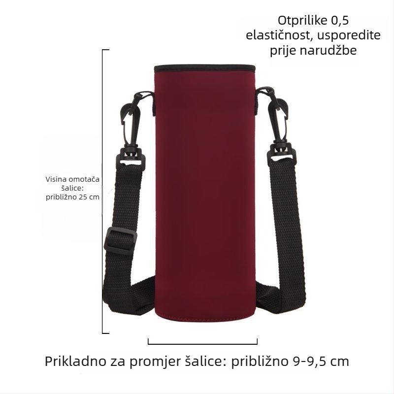 Torba za šalicu s naramenicom preko ramena, veliki kapacitet, izolirani omot za bocu vode
