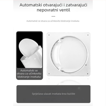 Ventilator za odvod zraka iz kupaonice i kuhinje, snažna ventilacija, kućna upotreba