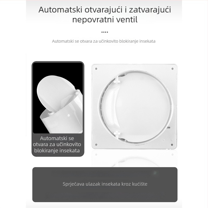 Ventilator za odvod zraka iz kupaonice i kuhinje, snažna ventilacija, kućna upotreba