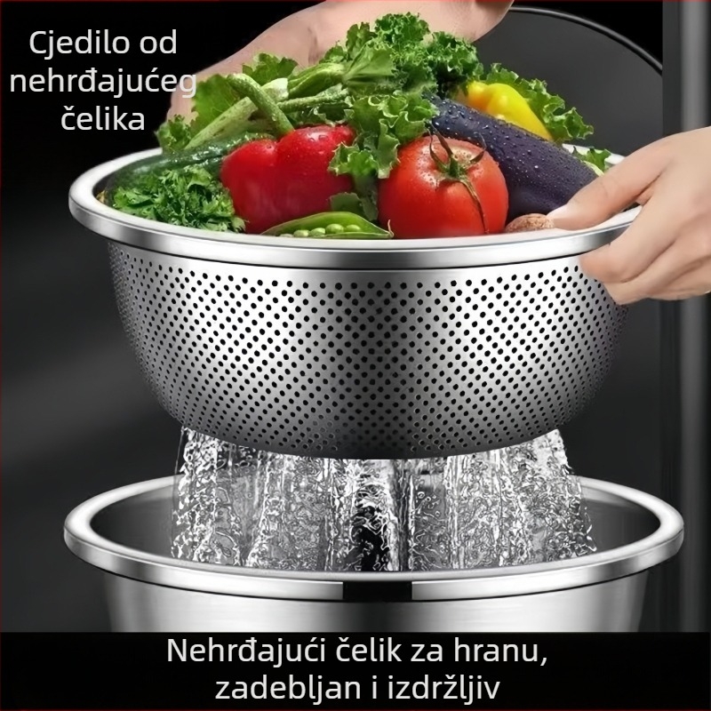 Nehrđajući čelični koš za odvod za pranje povrća i voća, cjedilo za rižu i tijesto, posuda za odvod hrane