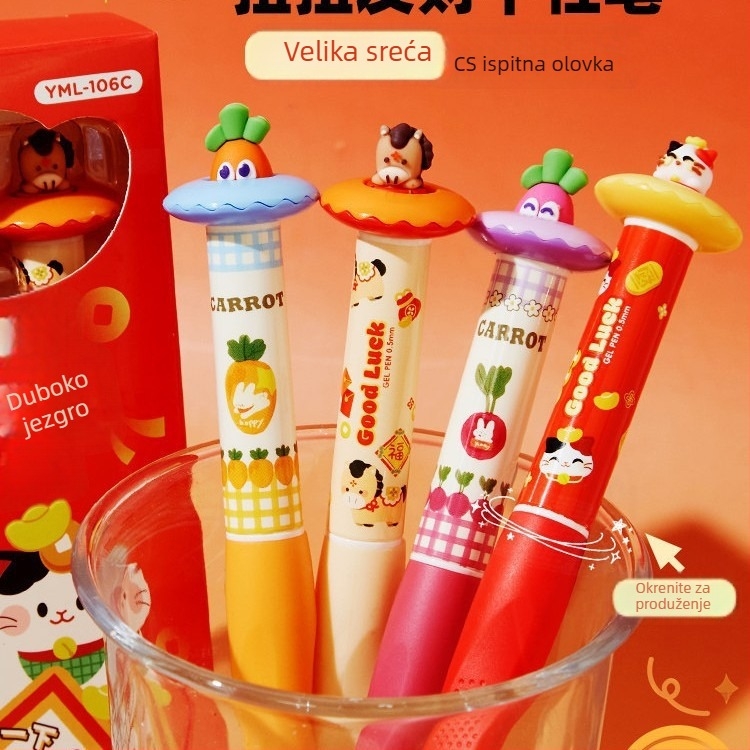 3D rotirajuće gel pero za djevojke, brzo sušeće crno mastilo, inspirirano Godinom konja