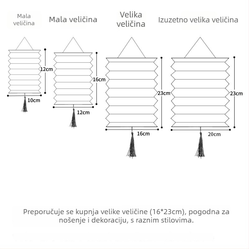 LED papirnati lampion s harmonikastim preklopom, cvjetni dizajn i crtani likovi, prijenosni mini lampion za Festival Mjeseca