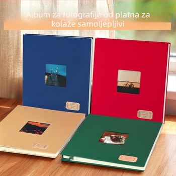 Kolažni poezija platneni fotoalbum s ljepjivim stranicama – DIY ilustrirani fotoalbum za pohranu, dvostrani, 40 stranica, za parove