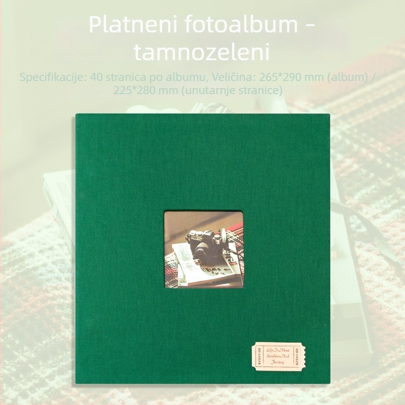 Kolažni poezija platneni fotoalbum s ljepjivim stranicama – DIY ilustrirani fotoalbum za pohranu, dvostrani, 40 stranica, za parove