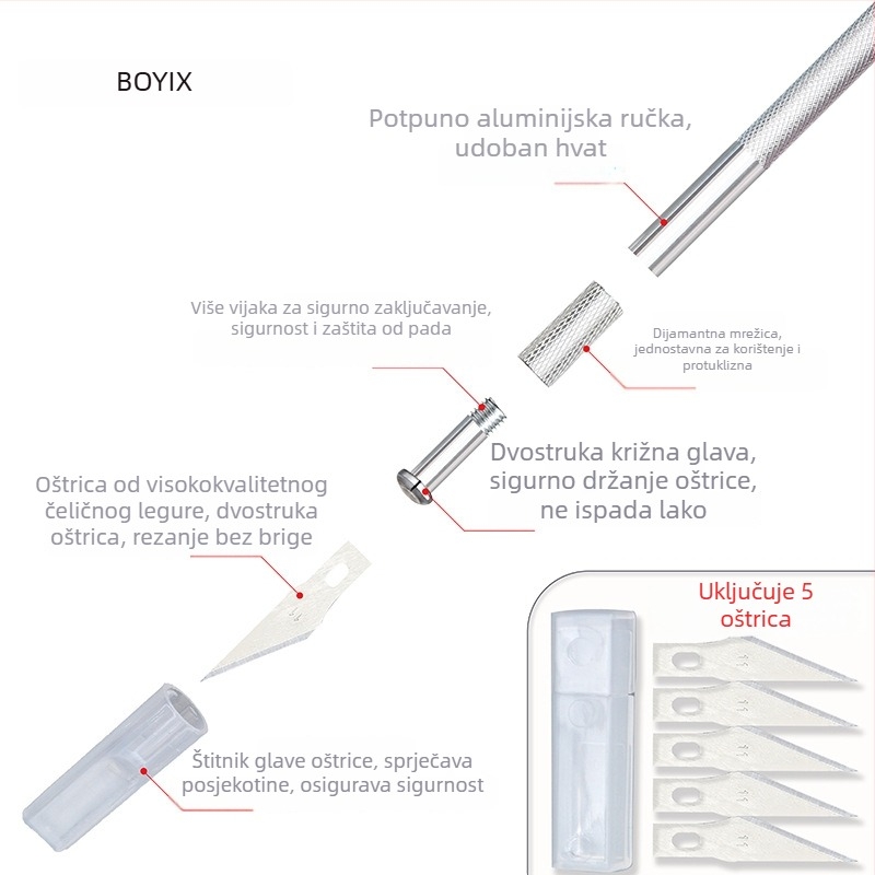 Bo Yi Xuan legirani višefunkcionalni nož za rezanje papira i DIY projekte
