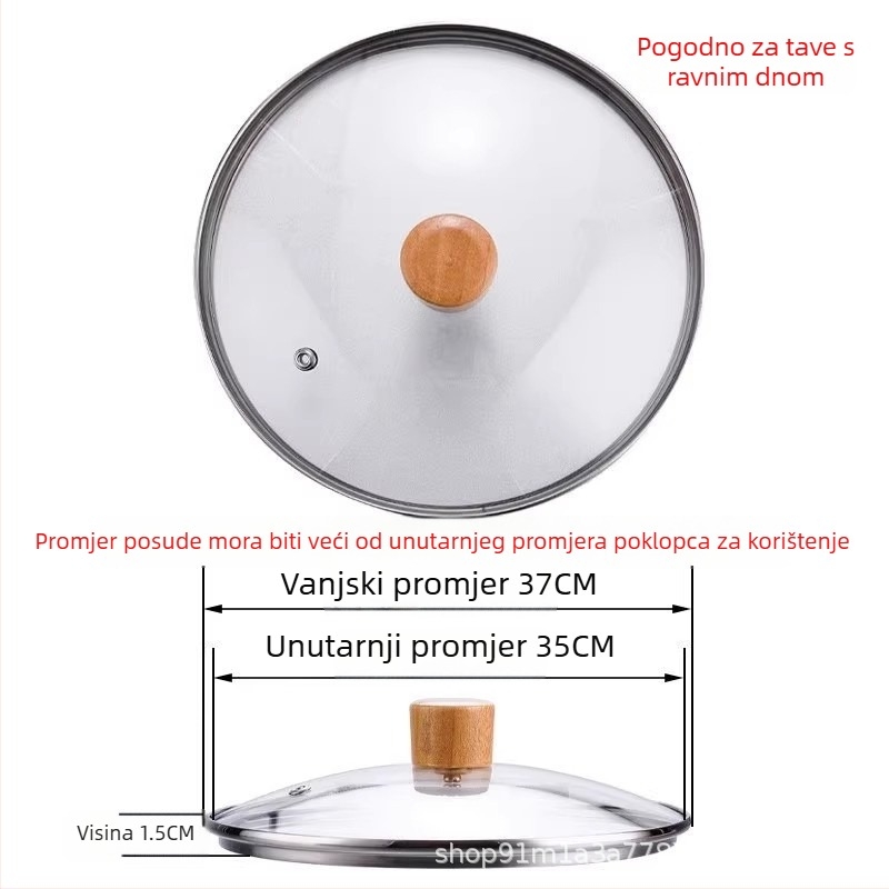 Poklopac od kaljenog stakla za lonac – univerzalni proziran poklopac za wok i tavu