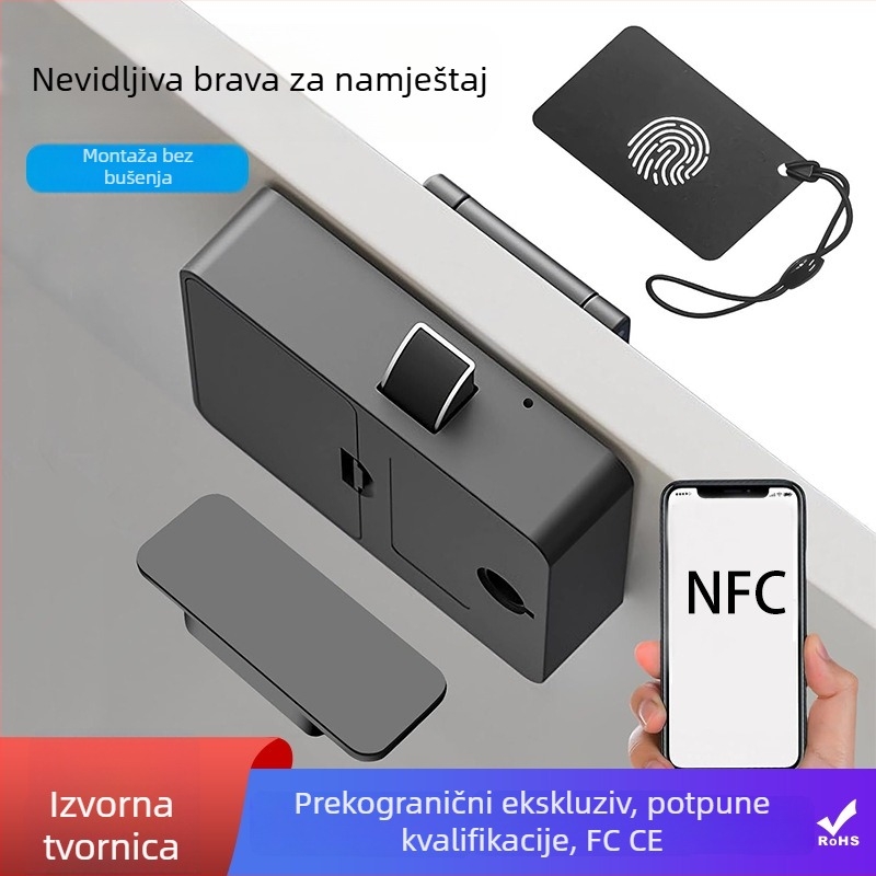 Premium skrivena brava za fioke namještaja s pametnom karticom i NFC identifikacijom