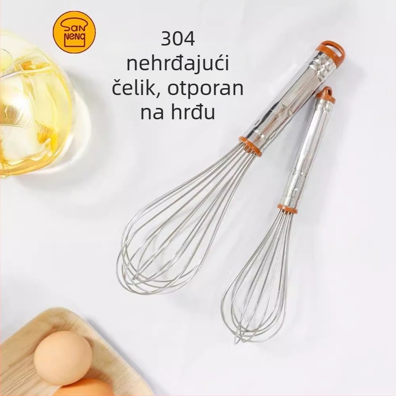Sanneng SN4883 od nehrđajućeg čelika, ručna mućkalica za jaja, 8/10 inča – kućna upotreba