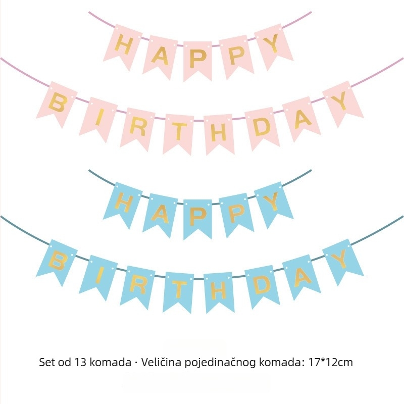 Banner s natpisom Happy Birthday, zlatna folija, u obliku riblje rep, zidna dekoracija za proslavu