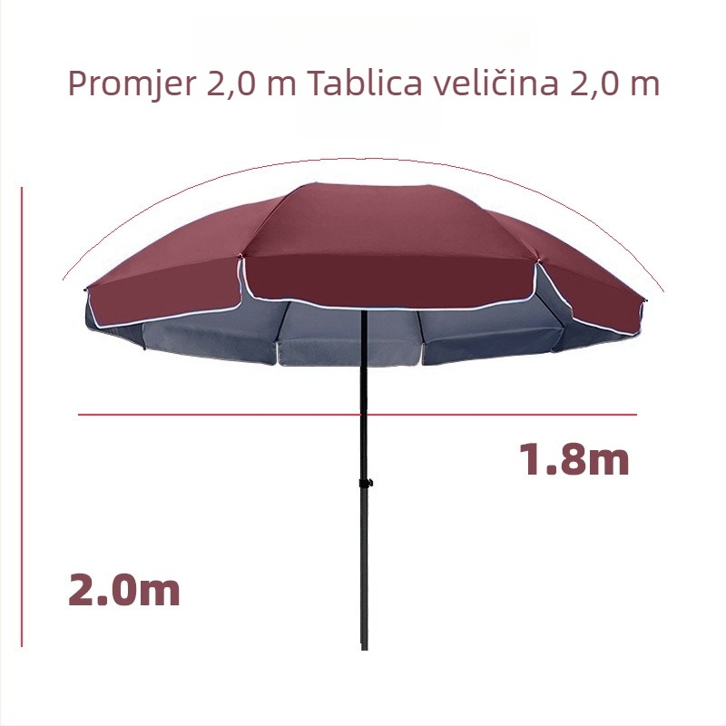 Vanjski okrugli kišobran za sunce, veliki kišobran za sjen, kišobran za zaštitu od sunca za štandove, veliki sklopivi vrtni kišobran, reklamni kišobran na veliko