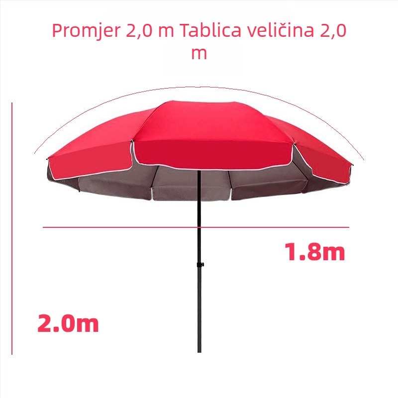 Vanjski okrugli kišobran za sunce, veliki kišobran za sjen, kišobran za zaštitu od sunca za štandove, veliki sklopivi vrtni kišobran, reklamni kišobran na veliko