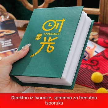 Laminirani fotoalbum s umetnutim stranicama, dostupan u veličinama 5, 6 ili 7 inča; veliki kapacitet foto-albuma za rast djece