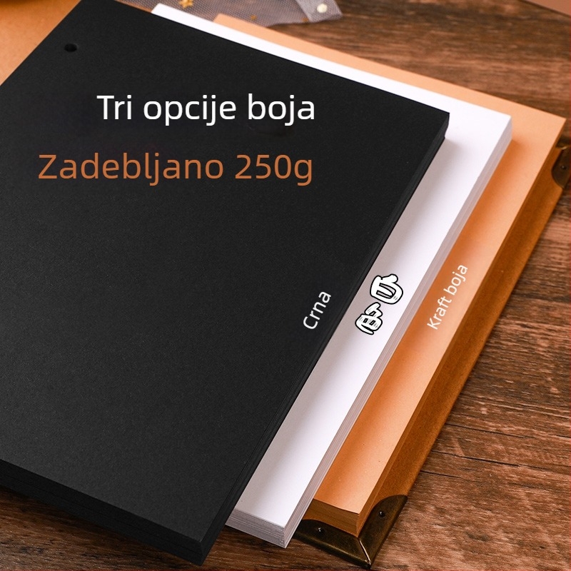 DIY Prazan fotoalbum s A4 kraft papirnom koricom, labavim listovima, akordeon stranice, za razredne prijatelje