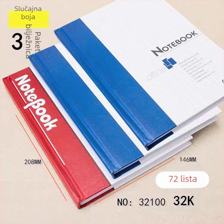 Mary 32K bilježnica s tvrdom koricom za učenike, minimalistički dizajn, 72/108/128 stranica