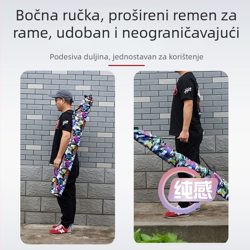 Torba za ribolov s odjeljkom za kišobran i štap, vodootporna, velika kapaciteta, crossbody naramenica