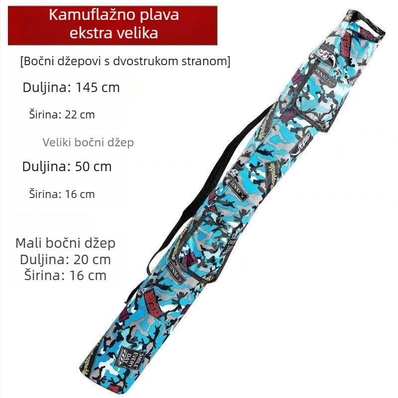Torba za ribolov s odjeljkom za kišobran i štap, vodootporna, velika kapaciteta, crossbody naramenica