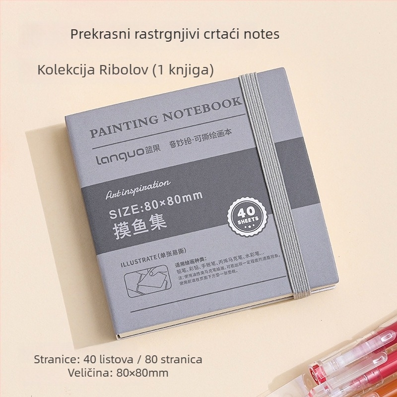 Blue Fruit isječivi blok za crtanje za slikanje – skice, akvarel, debeli karton, 120 g papira, 40 listova (80 stranica), bilježnica za marker