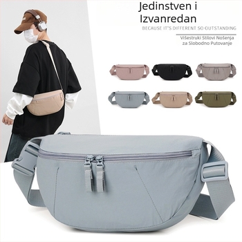 Nylon torba u obliku knedle, lagana crossbody torba s džepom za telefon, sportski stil, svakodnevna upotreba