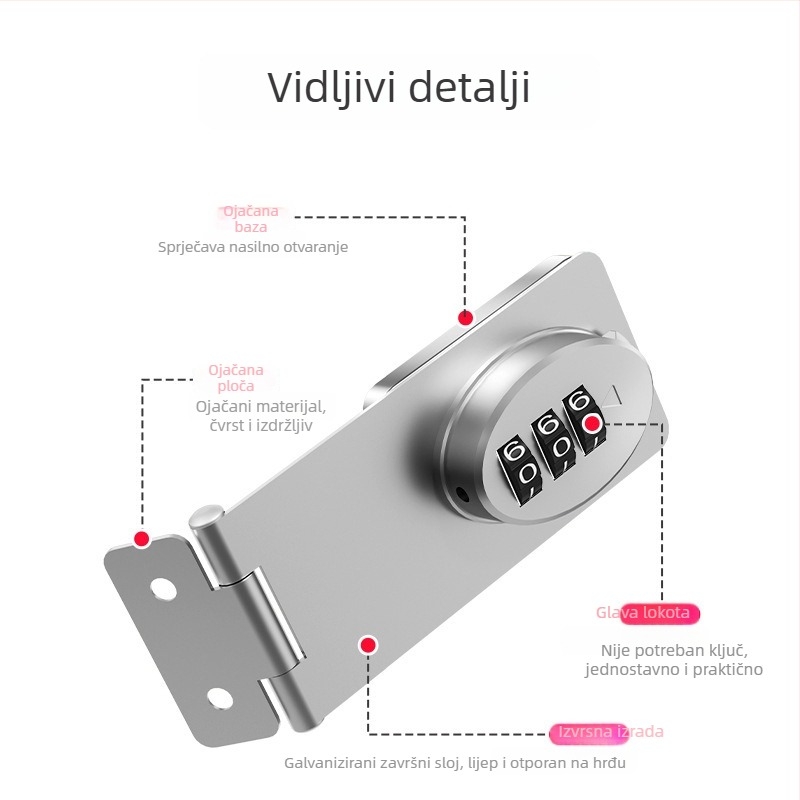 Zatvarač na lozinku za ormariće i ladice, bez bušenja, protiv krađe za ladice, zatvarač za ormar s dvostrukim otvaranjem, zatvarač za arhivski ormar
