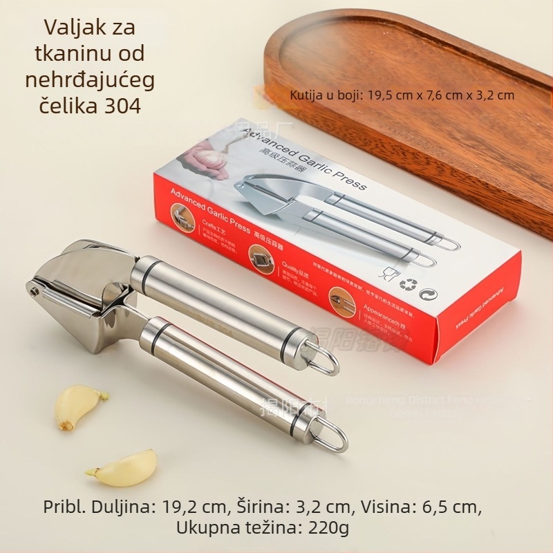 Preša za češnjak od cinkovog legura, debela i izdržljiva, ručni kuhinjski alat za pastu od češnjaka i sok od đumbira