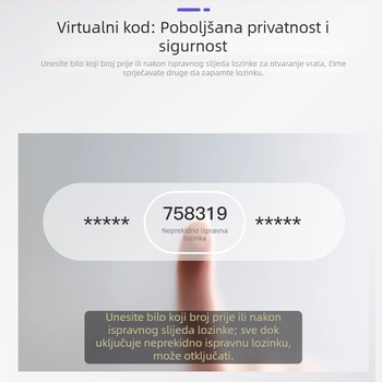 Pametna brava s prepoznavanjem lica za drvena vrata — automatski ulaz, pristup otiskom prsta i lozinkom
