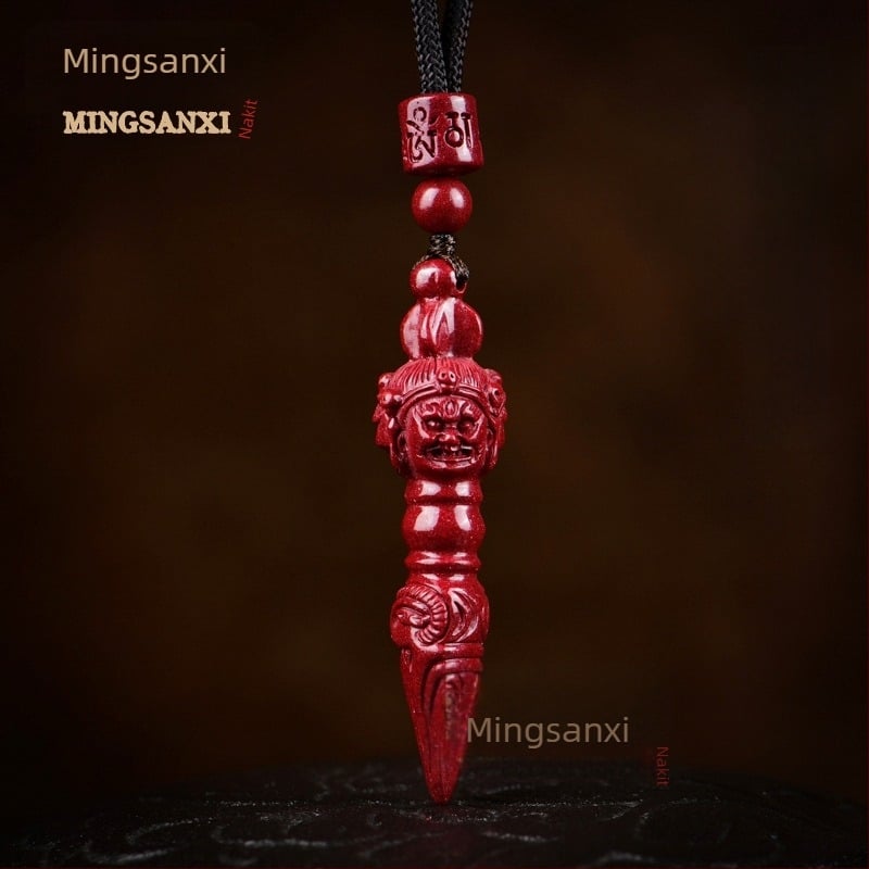 Prirodni cinnabar Vajra kamen privjesak, lanac, amulet za muškarce, žene i djecu