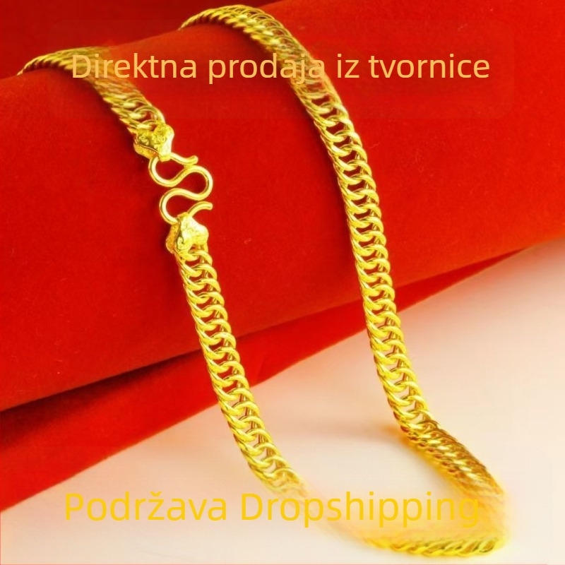 Ogrlica od vietnamskog bakra s pozlaćenjem, lanac whip, 51–60 cm, unisex, neutralan stil