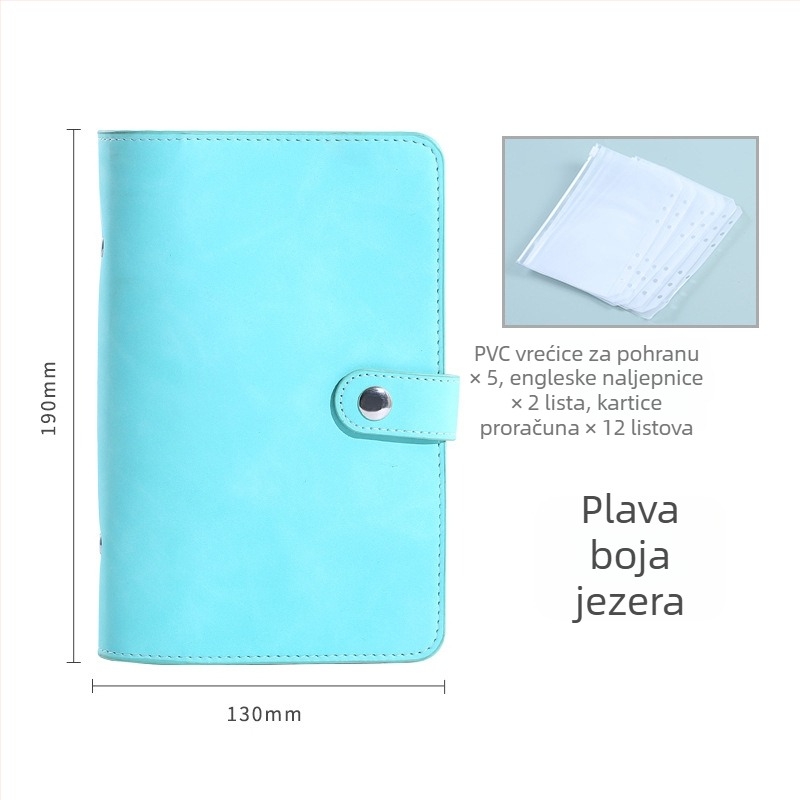 A6 meki kožni rokovnik s višebojnom PU bilježnicom, džep s zatvaračem i mjestom za kartice, planer, na veliko