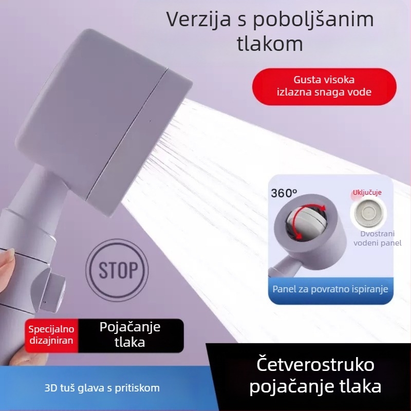Ručna tuš glava s filtrom, povećanim tlakom i zaštitom od začepljenja