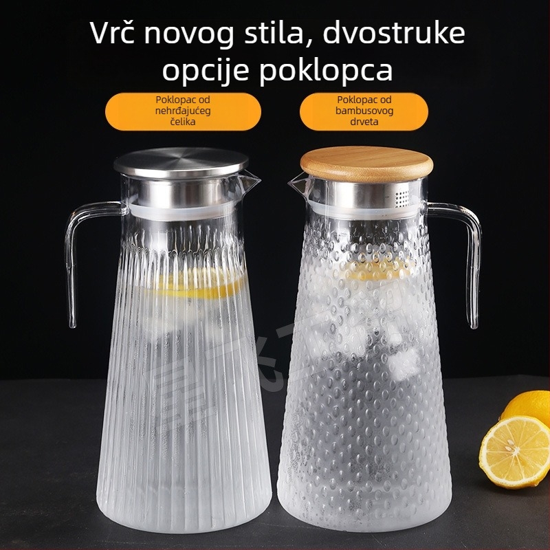 Akrilna boca za hladnu vodu s prozirnim čajnikom, PC plast, visoka otpornost na visoke temperature, za sokove i napitke