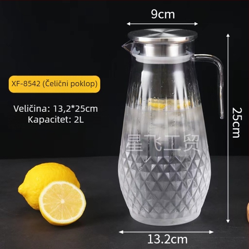 Akrilna boca za hladnu vodu s prozirnim čajnikom, PC plast, visoka otpornost na visoke temperature, za sokove i napitke