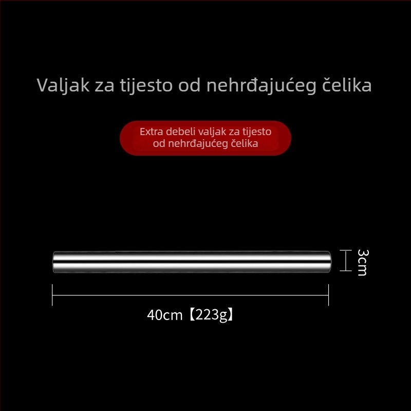 Valjak za tijesto od 304 nehrđajućeg čelika za razvlačenje gyoza listića
