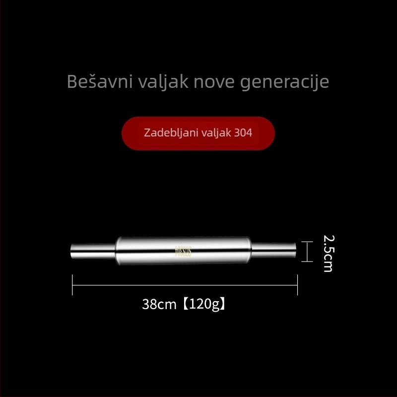 Valjak za tijesto od 304 nehrđajućeg čelika za razvlačenje gyoza listića