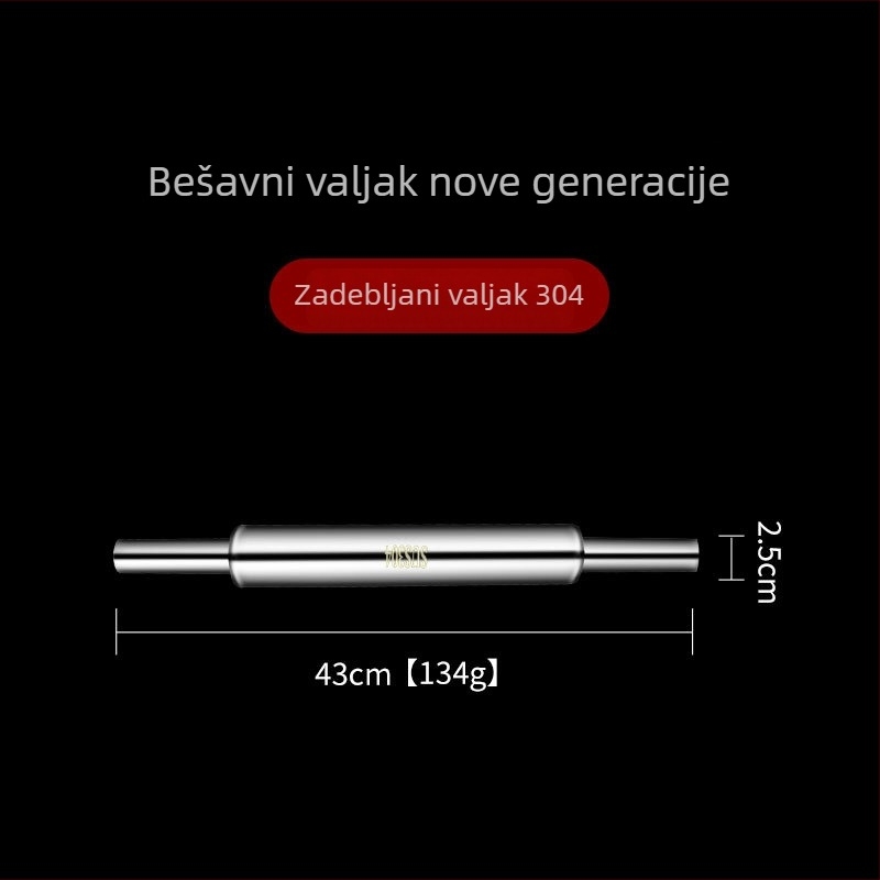 Valjak za tijesto od 304 nehrđajućeg čelika za razvlačenje gyoza listića