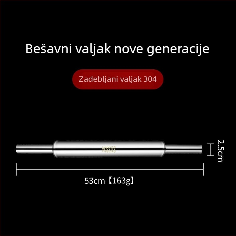 Valjak za tijesto od 304 nehrđajućeg čelika za razvlačenje gyoza listića